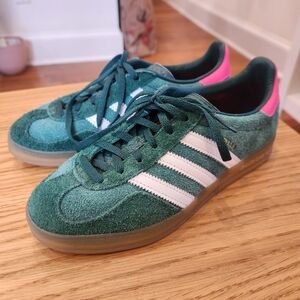 Adidas Gazelle Green and Pink Sneakers